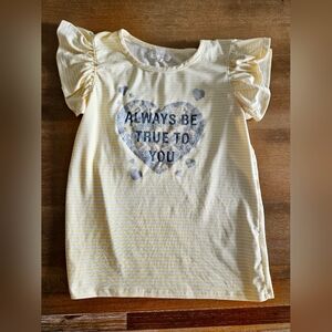 Girls Yellow Shirt with Heart Design